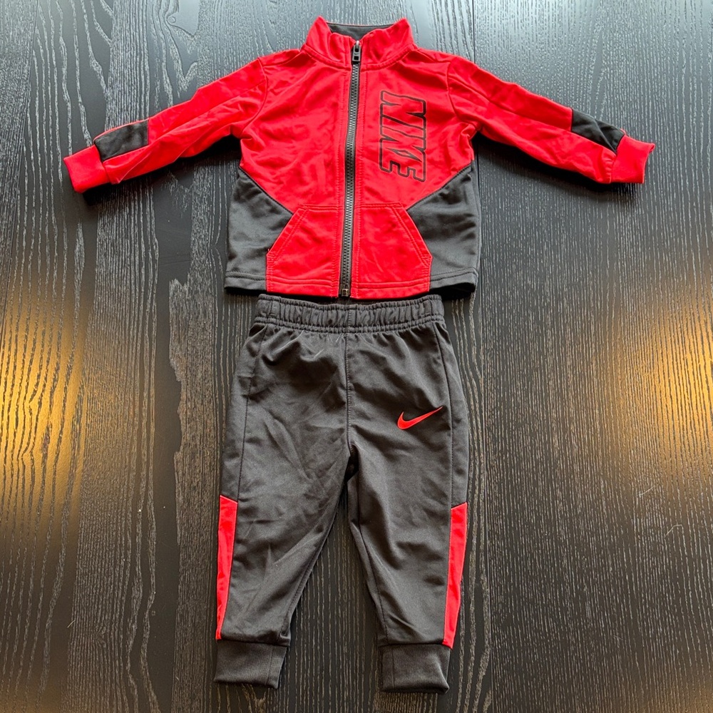 Nike Red and Black Kids Tracksuit